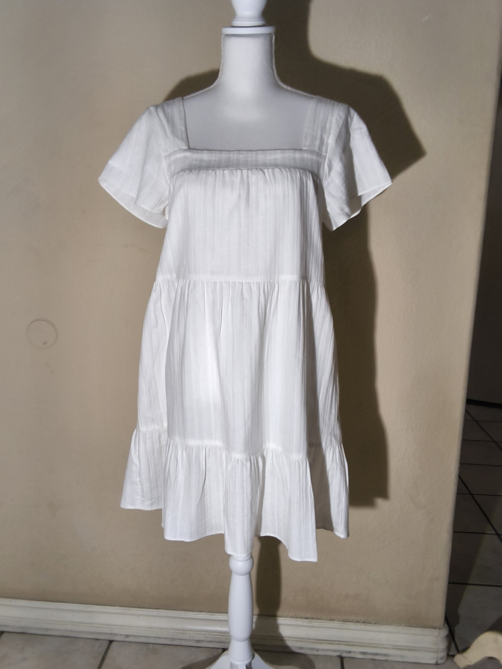 Copper Key White Tiered Mini Dress